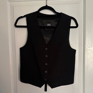 Zara Classic Black Vest with Buttons
